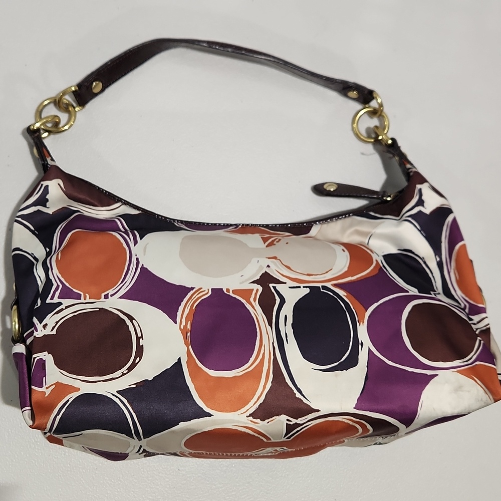 Coach Ashley Scarf Print Hobo Shoulder Bag F20063 - Picture 2 of 12